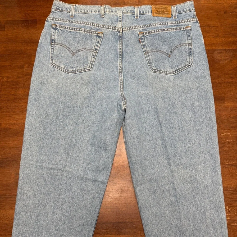 Levis 545 Loose Fit Jeans Mens 42x32 Blue Vintage 90s Brown Tab Denim Pants 545